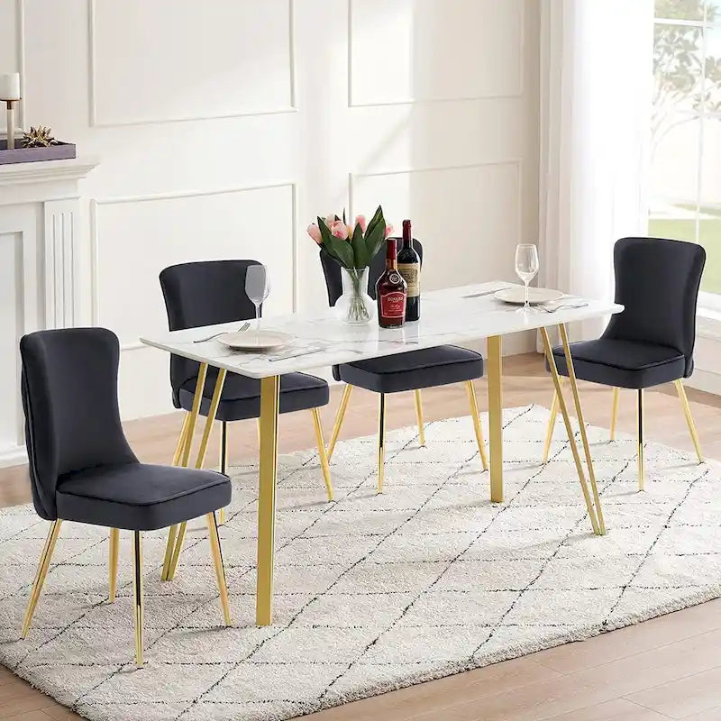 Ensemble de 2 chaises de chambre à dossier capitonné