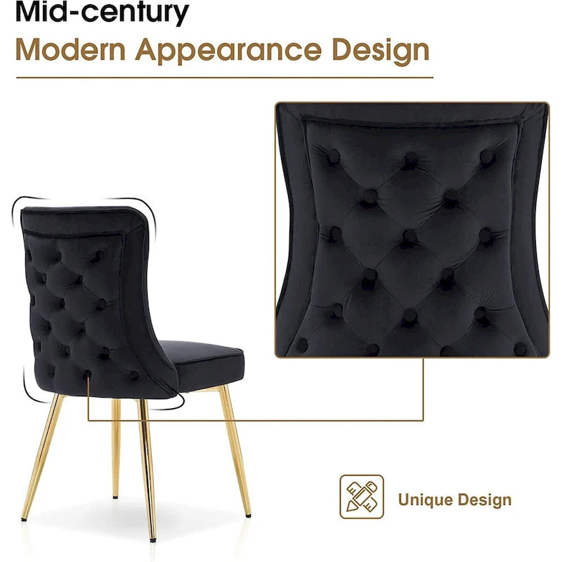Ensemble de 2 chaises de chambre à dossier capitonné