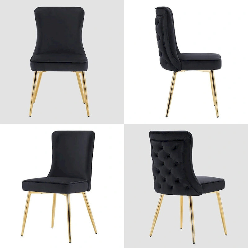 Ensemble de 2 chaises de chambre à dossier capitonné