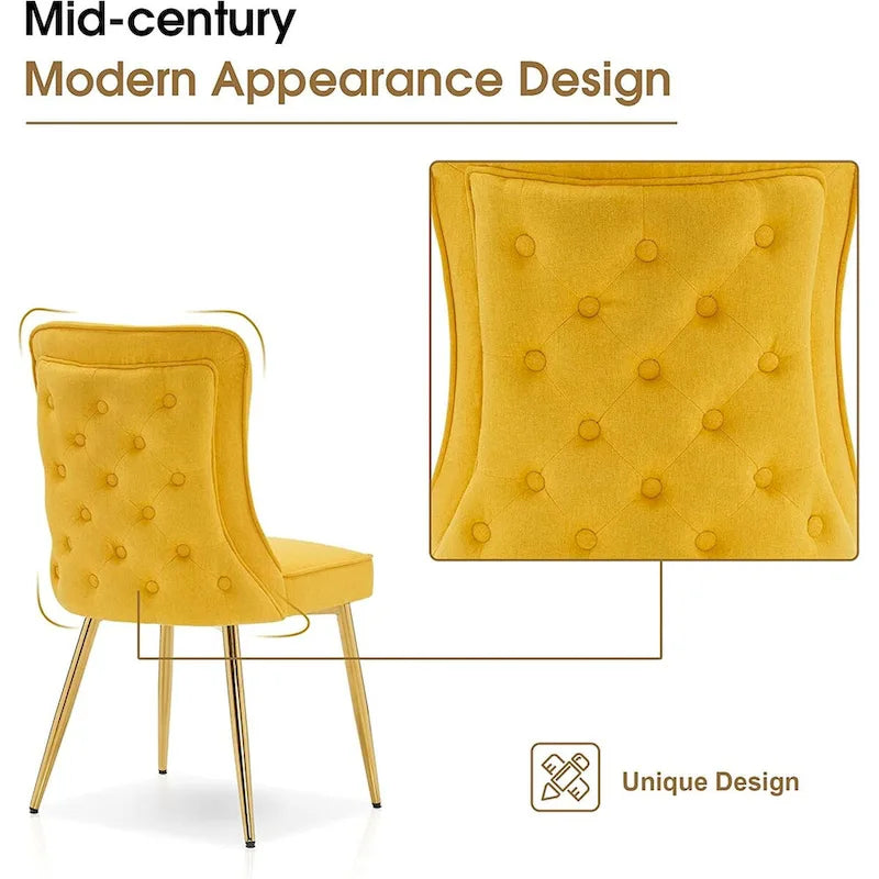 Ensemble de 2 chaises de chambre à dossier capitonné