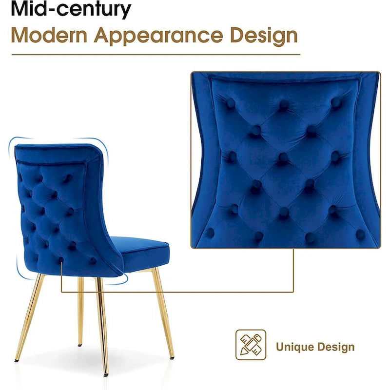 Ensemble de 2 chaises de chambre à dossier capitonné