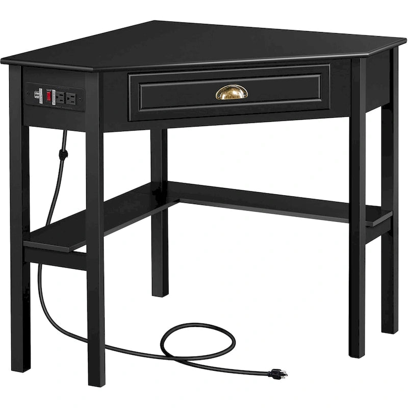 Bureau d'angle en L avec prises électriques