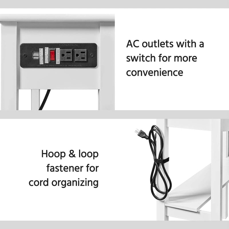Bureau d'angle en L avec prises électriques