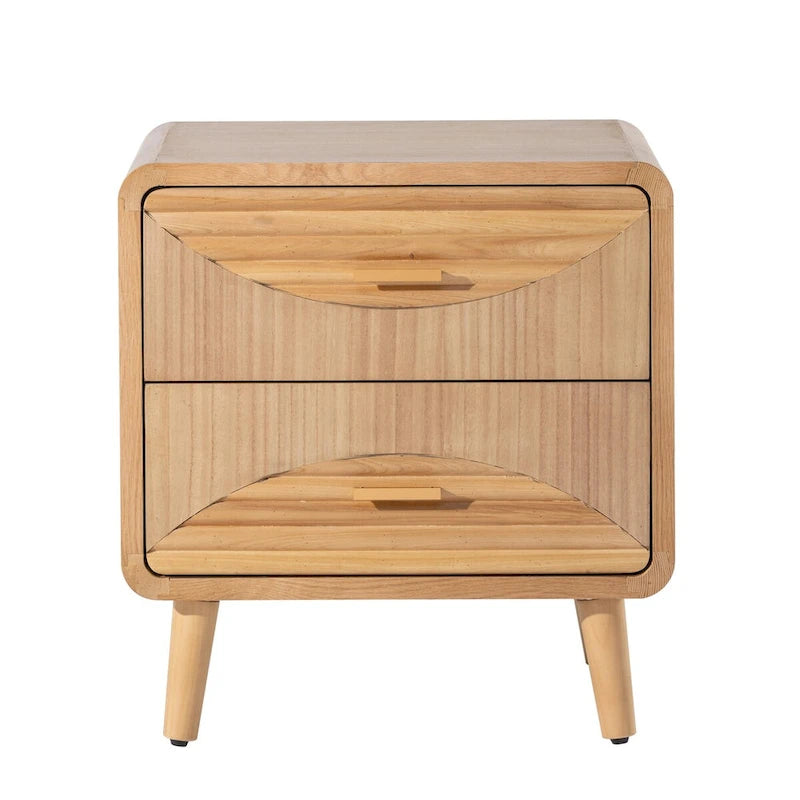 Table de chevet de ferme, Table de chevet de style Mid-Century avec finition artisanale, style bohème, rustique, bois naturel