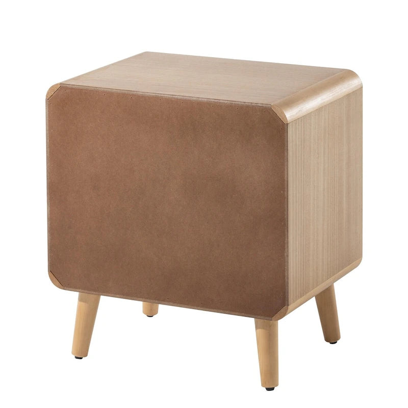 Table de chevet de ferme, Table de chevet de style Mid-Century avec finition artisanale, style bohème, rustique, bois naturel