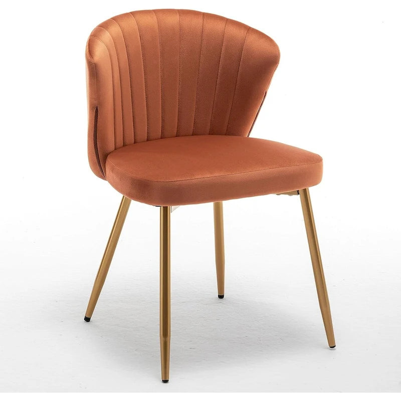 Fauteuil d'appoint moderne en velours avec design capitonné, assise sans accoudoirs confortable et tendance.