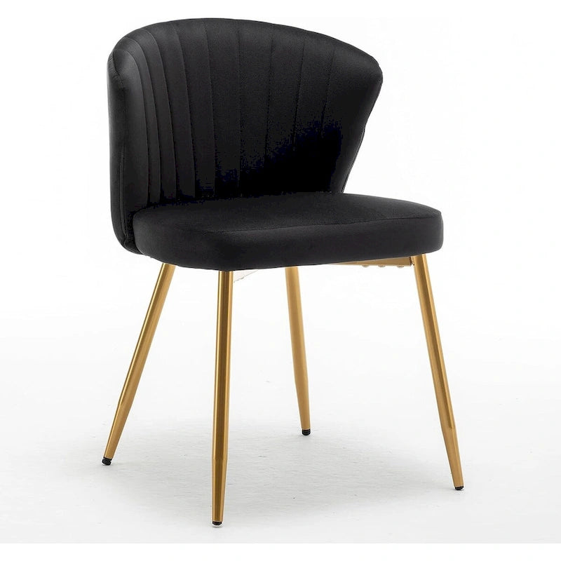 Fauteuil d'appoint moderne en velours avec design capitonné, assise sans accoudoirs confortable et tendance.