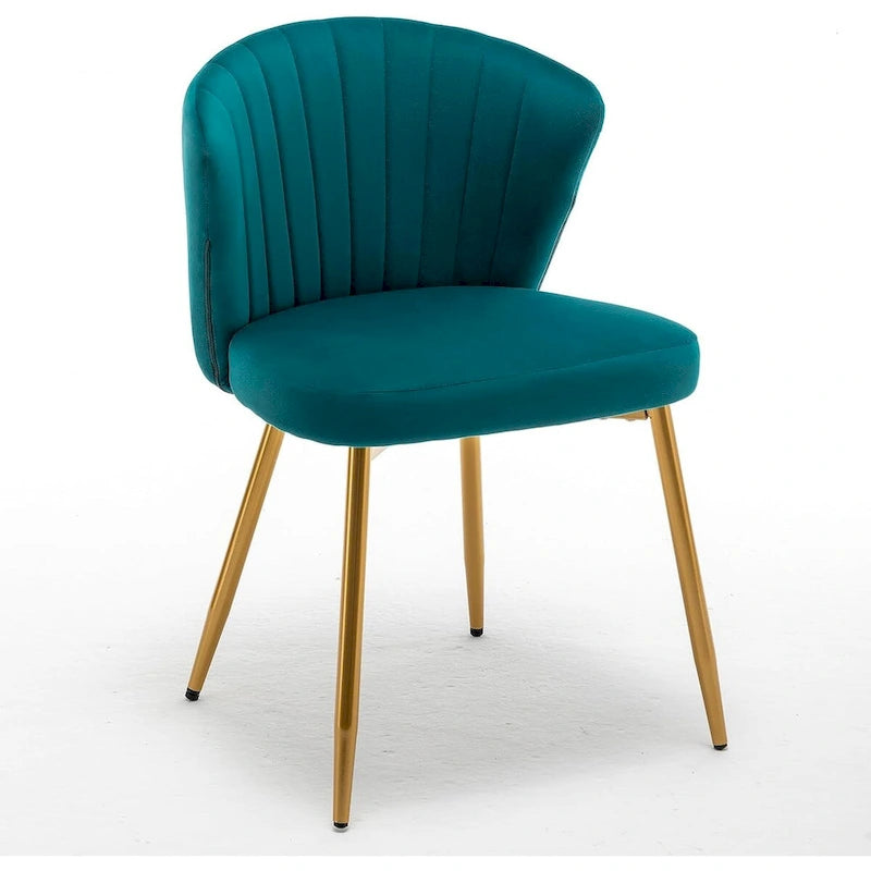 Fauteuil d'appoint moderne en velours avec design capitonné, assise sans accoudoirs confortable et tendance.
