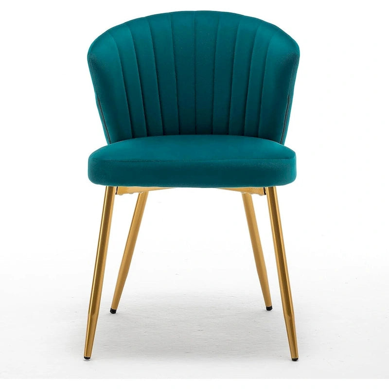 Fauteuil d'appoint moderne en velours avec design capitonné, assise sans accoudoirs confortable et tendance.