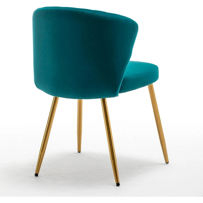 Fauteuil d'appoint moderne en velours avec design capitonné, assise sans accoudoirs confortable et tendance.