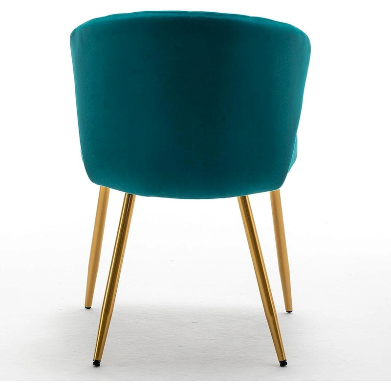 Fauteuil d'appoint moderne en velours avec design capitonné, assise sans accoudoirs confortable et tendance.
