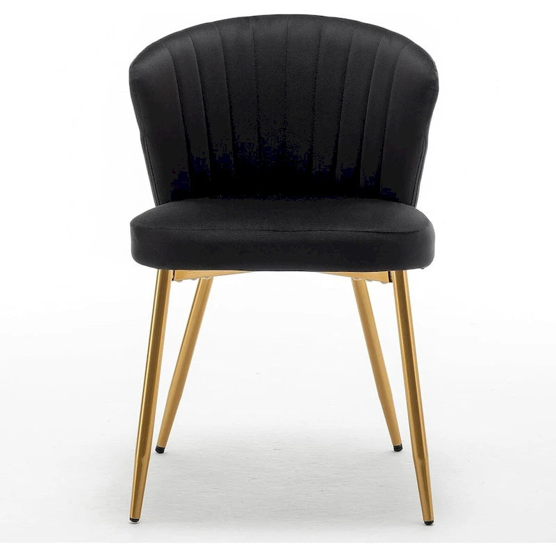Fauteuil d'appoint moderne en velours avec design capitonné, assise sans accoudoirs confortable et tendance.