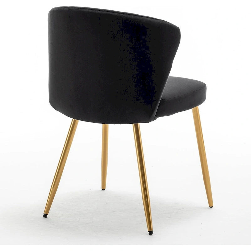 Fauteuil d'appoint moderne en velours avec design capitonné, assise sans accoudoirs confortable et tendance.