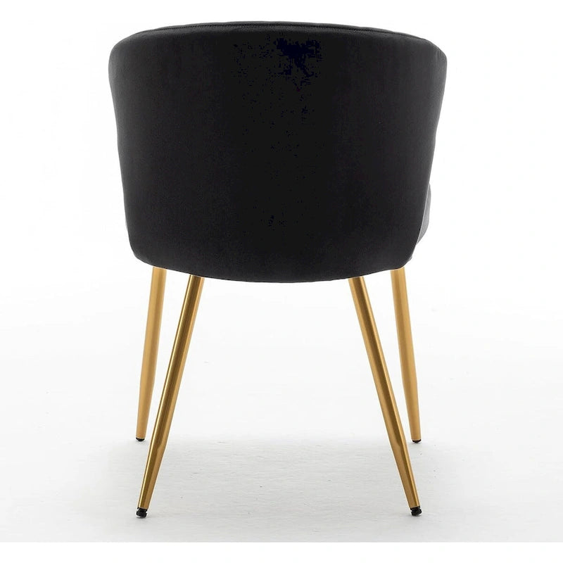 Fauteuil d'appoint moderne en velours avec design capitonné, assise sans accoudoirs confortable et tendance.