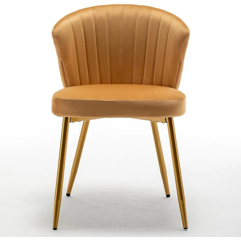 Fauteuil d'appoint moderne en velours avec design capitonné, assise sans accoudoirs confortable et tendance.