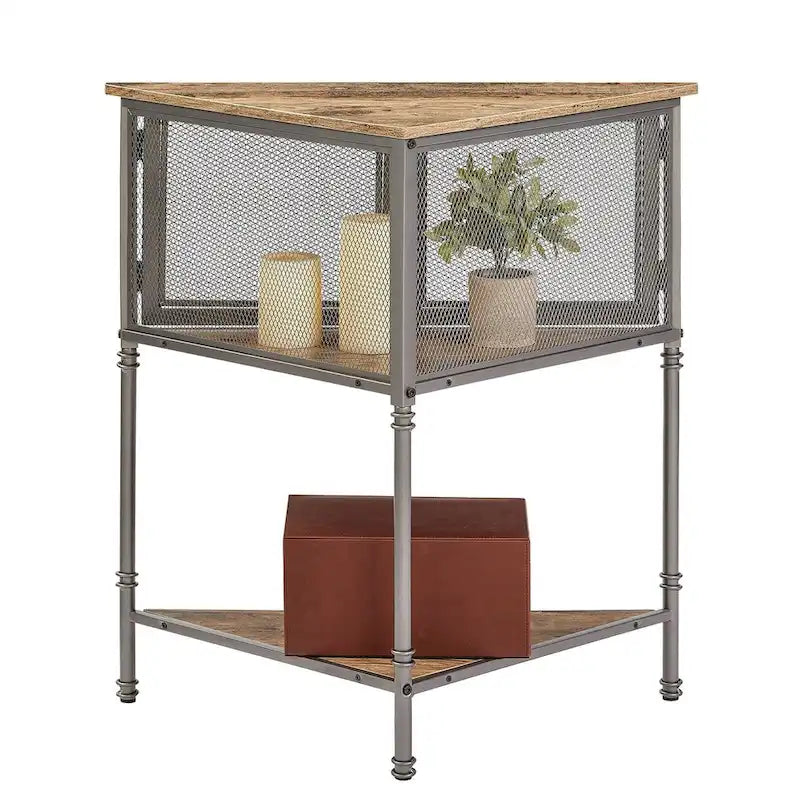 Table d'angle avec tiroir et étagère de rangement – 19.92 x 19.92 x 29.29
