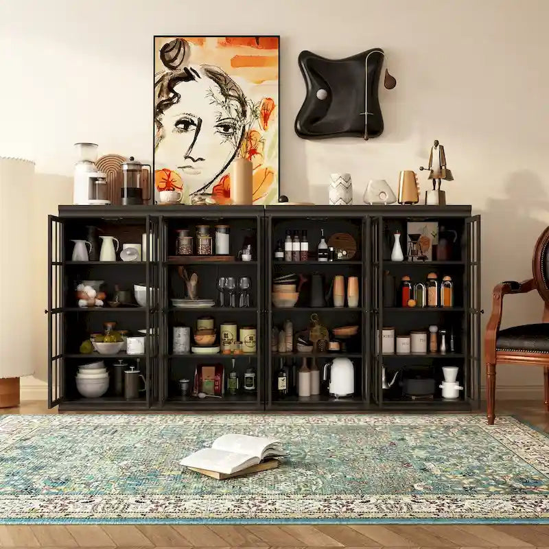 Ensemble de Rangement Sophistiqué : Buffet Bibliothèque Armoire