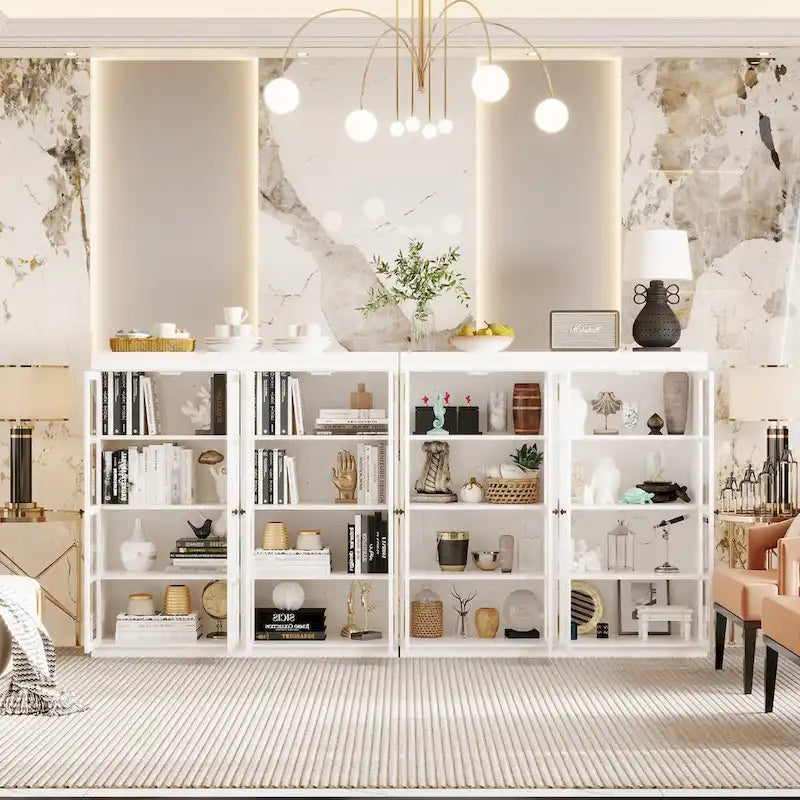Ensemble de Rangement Sophistiqué : Buffet Bibliothèque Armoire