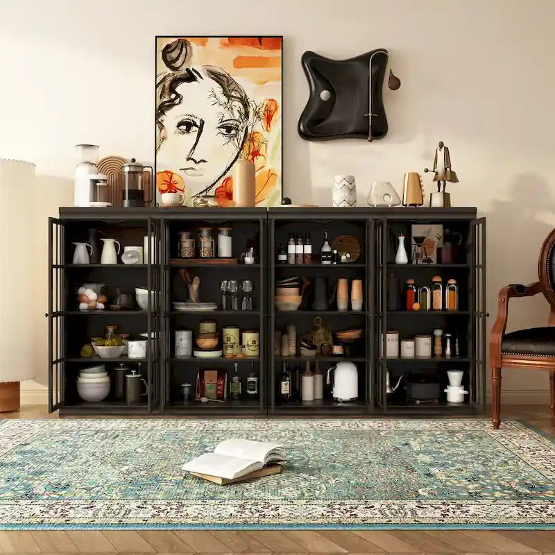 Ensemble de Rangement Sophistiqué : Buffet Bibliothèque Armoire