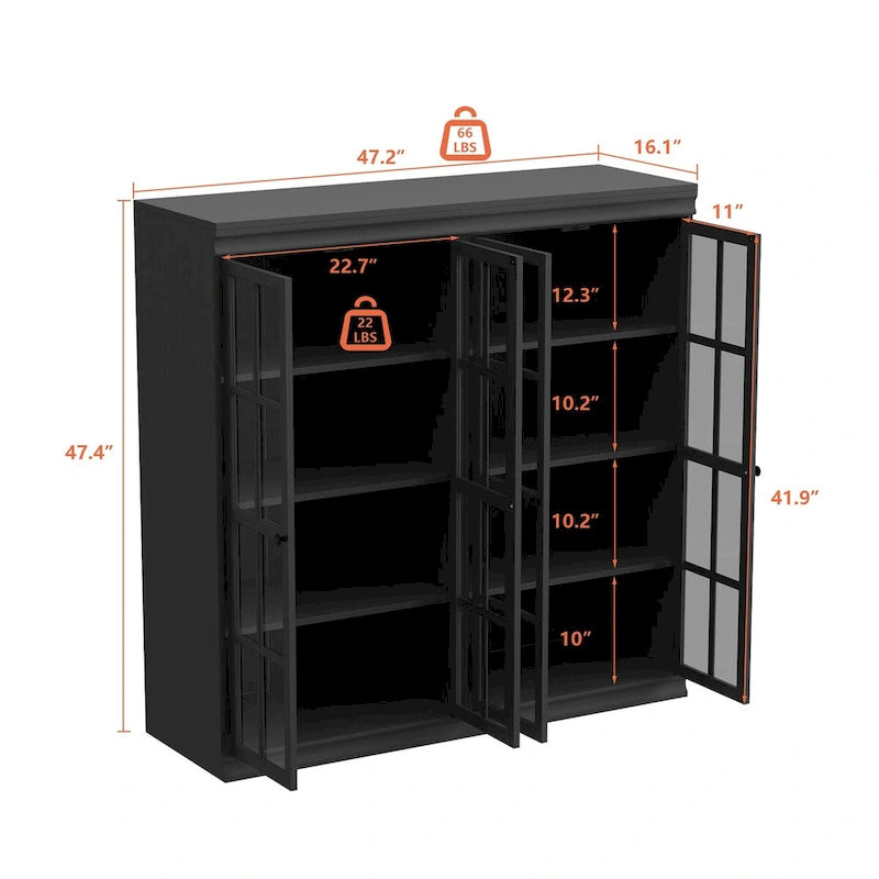 Ensemble de Rangement Sophistiqué : Buffet Bibliothèque Armoire