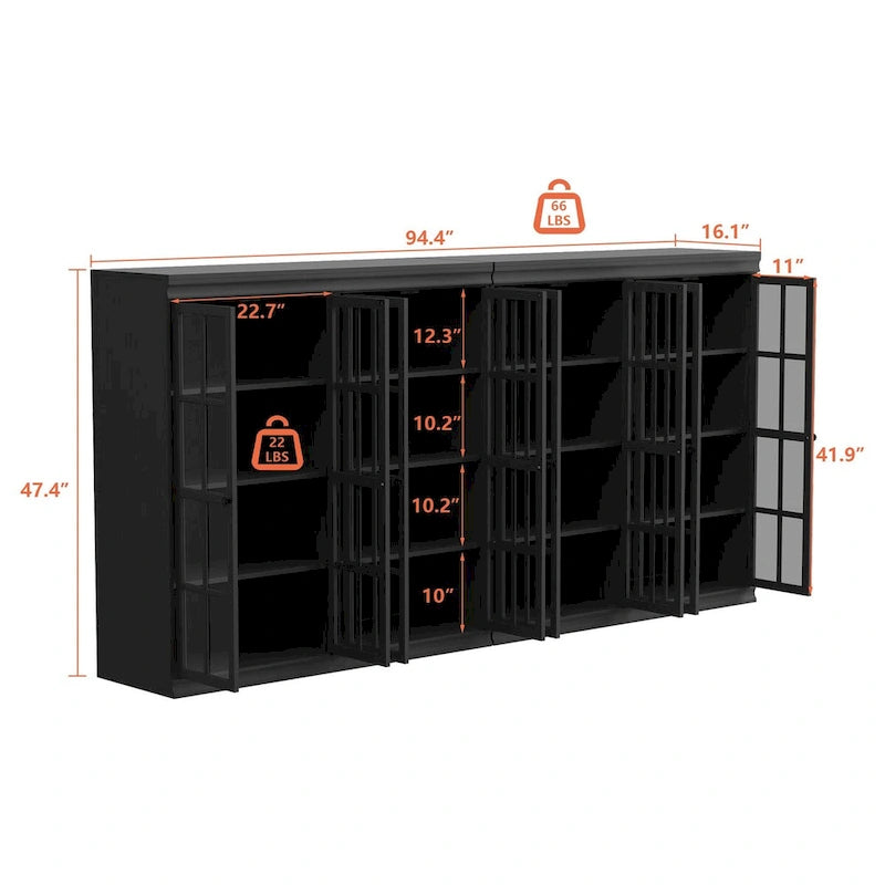 Ensemble de Rangement Sophistiqué : Buffet Bibliothèque Armoire