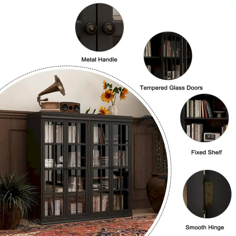 Ensemble de Rangement Sophistiqué : Buffet Bibliothèque Armoire